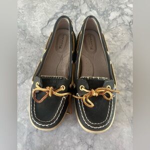 Sperry Women's Black and Tan Loafers